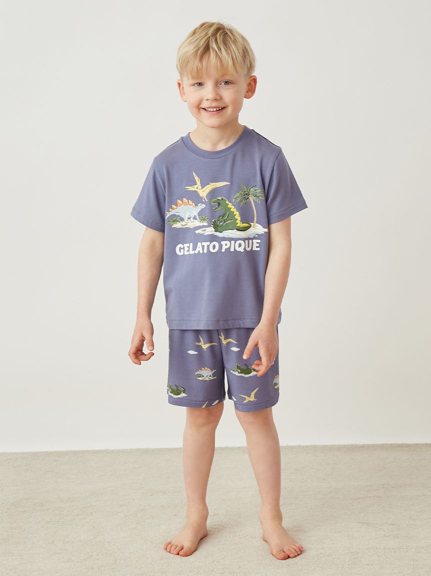 KIDS】【接触冷感】スリーピングダイナソー柄ショートパンツ(ショート