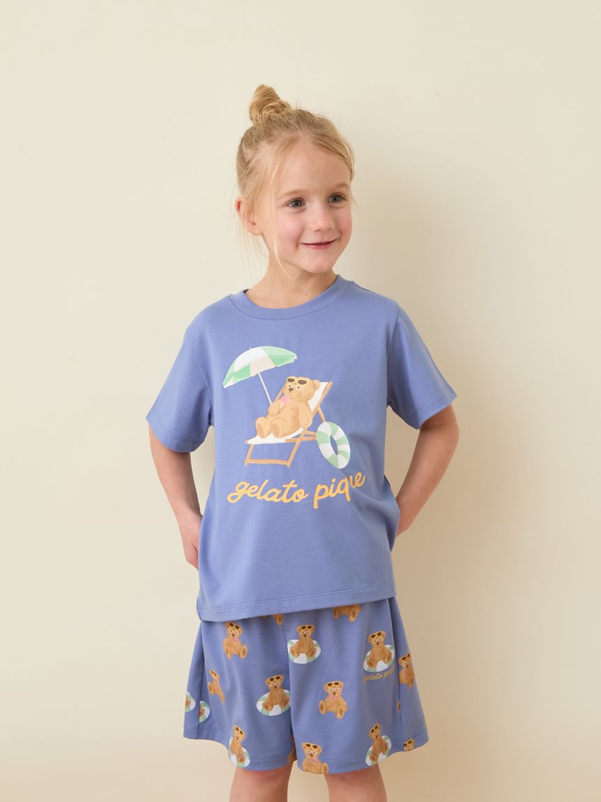 【新品】ジェラートピケキッズ　ラッコ柄Tシャツ ショートパンツセット ショートパンツ ( キッズ＆ベビー)｜ルームウェア・パジャマ通販の
