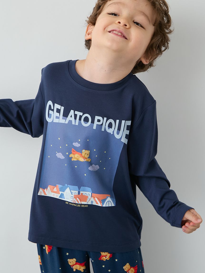 gelato pique 子供　パジャマ 110サイズから120サイズ KIDS】【抗菌防臭】ヒーローベア柄ロングパンツ(ロングパンツ)｜ルーム