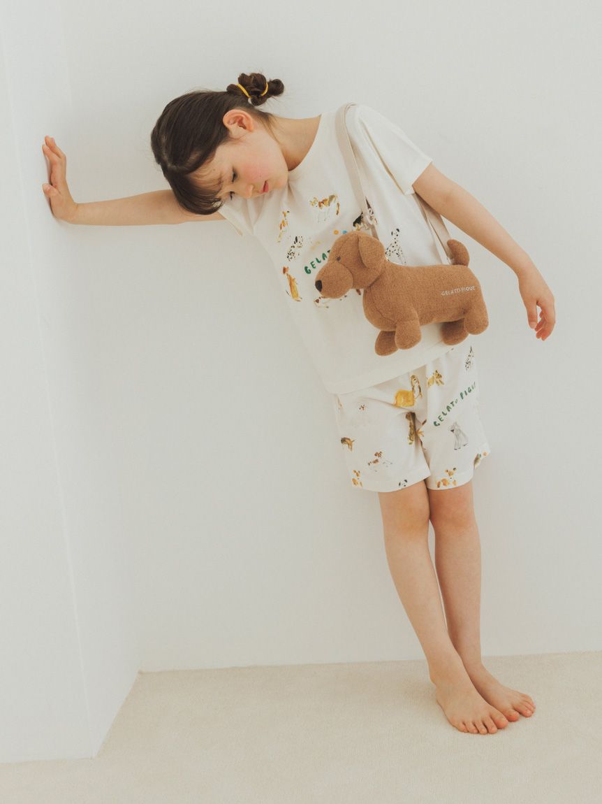 【接触冷感】【ヒラノトシユキ】【KIDS】DOGワンポイントTシャツ | PKCT242438