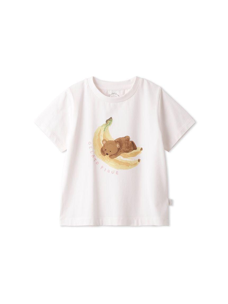 接触冷感】【KIDS】フルーツアニマルワンポイントTシャツ(カットソー 