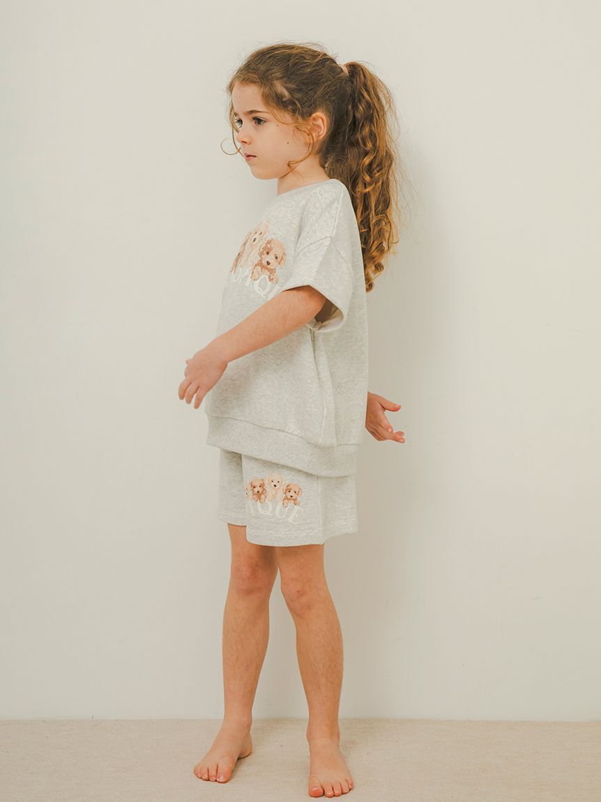 【限定カラーあり】【KIDS】トイプードル裏毛プルオーバー＆ショートパンツセット | PKCT251472