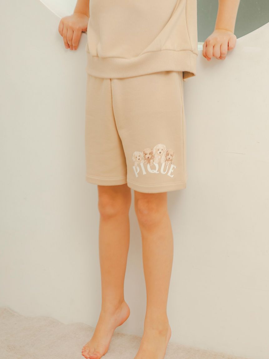 【限定カラーあり】【KIDS】トイプードル裏毛プルオーバー＆ショートパンツセット | PKCT251472