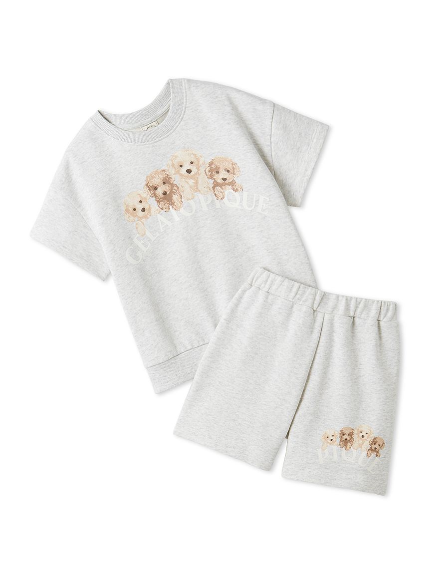 【限定カラーあり】【KIDS】トイプードル裏毛プルオーバー＆ショートパンツセット | PKCT251472