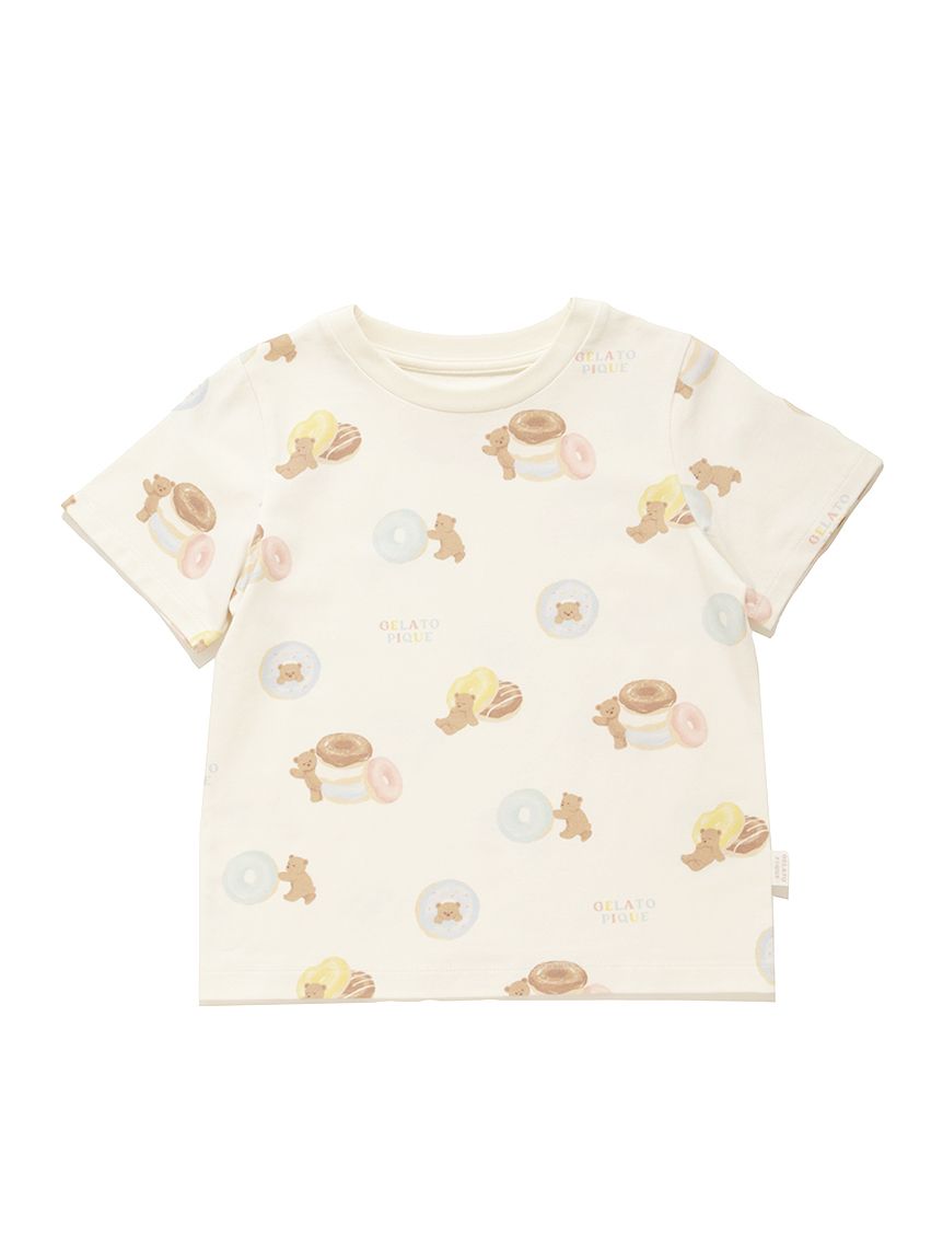 gelato piqueドーナツベアＴシャツ＆ロングパンツPNK上下セット♡新品 gelato pique ジェラートピケ ドーナツベア柄ワンポイントT
