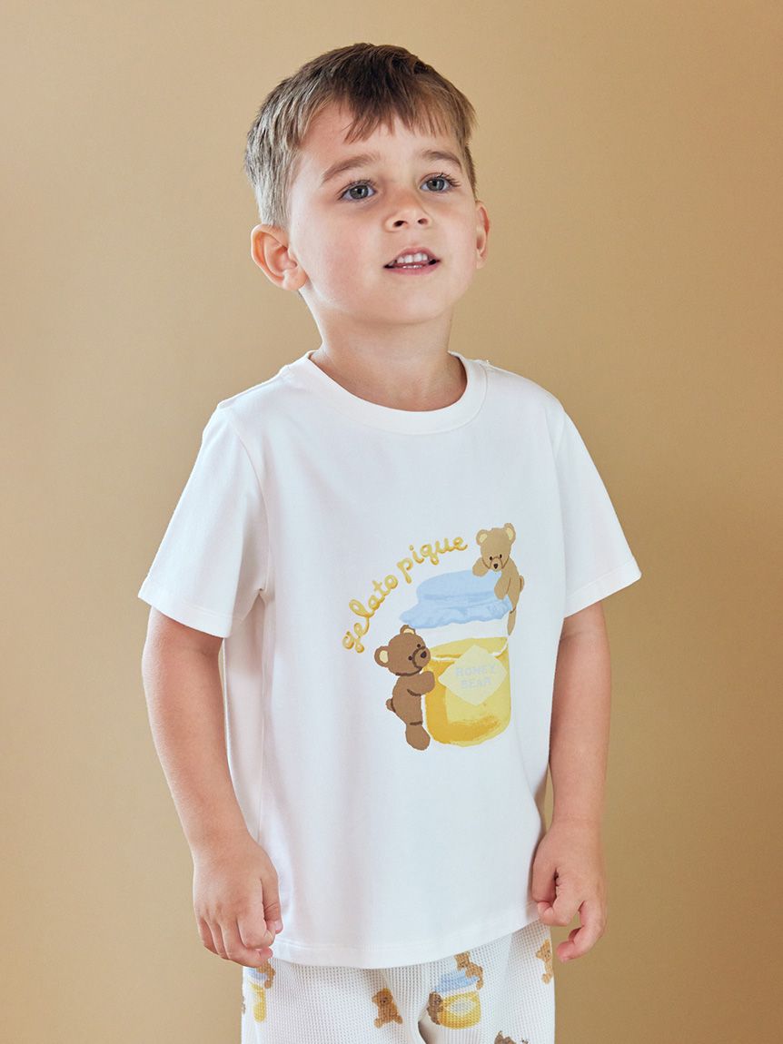 KIDS】はちみつベア柄ワンポイントTシャツ(カットソー＆Tシャツ