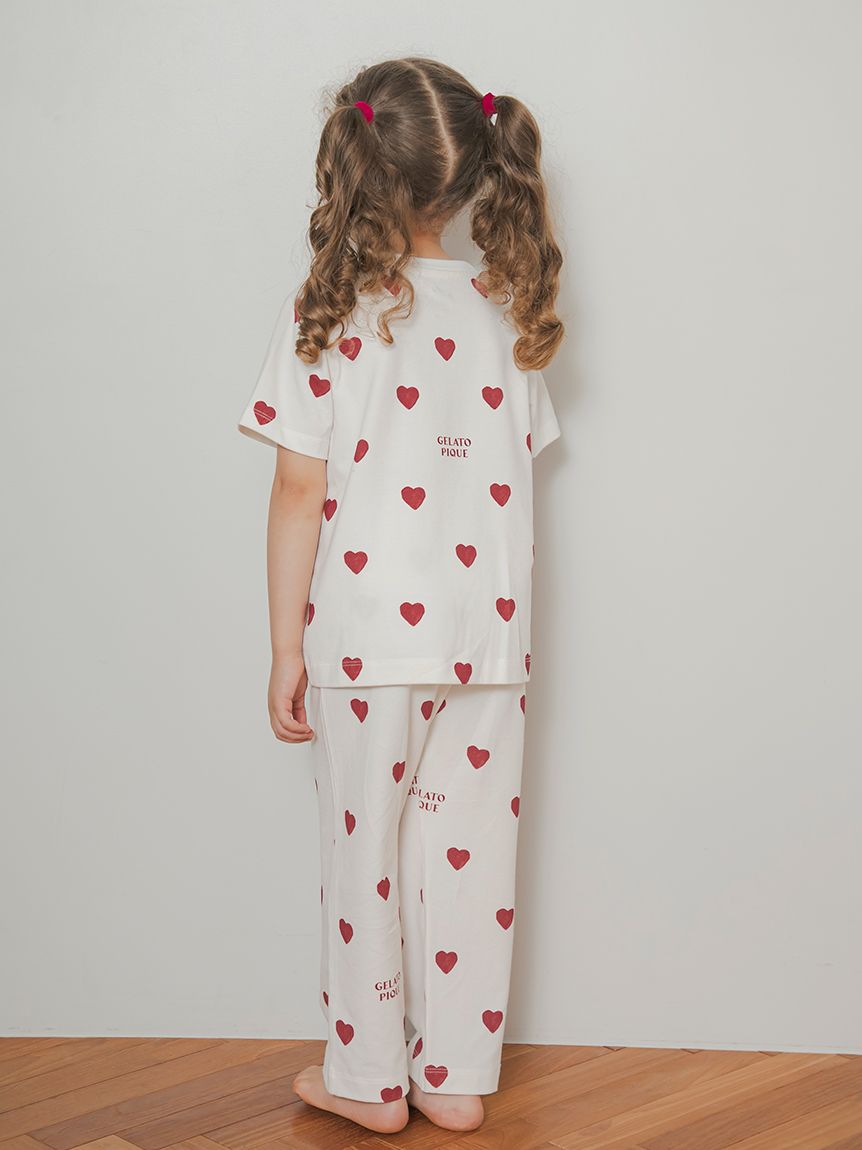KIDS】ハート柄Tシャツ(カットソー＆Tシャツ)｜ルームウェア