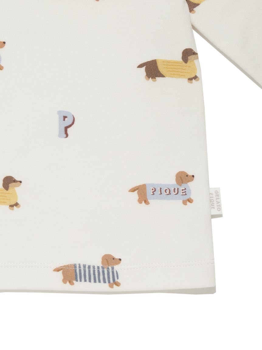 KIDS】ダックスフンド柄ロンT(カットソー＆Tシャツ)｜ルームウェア