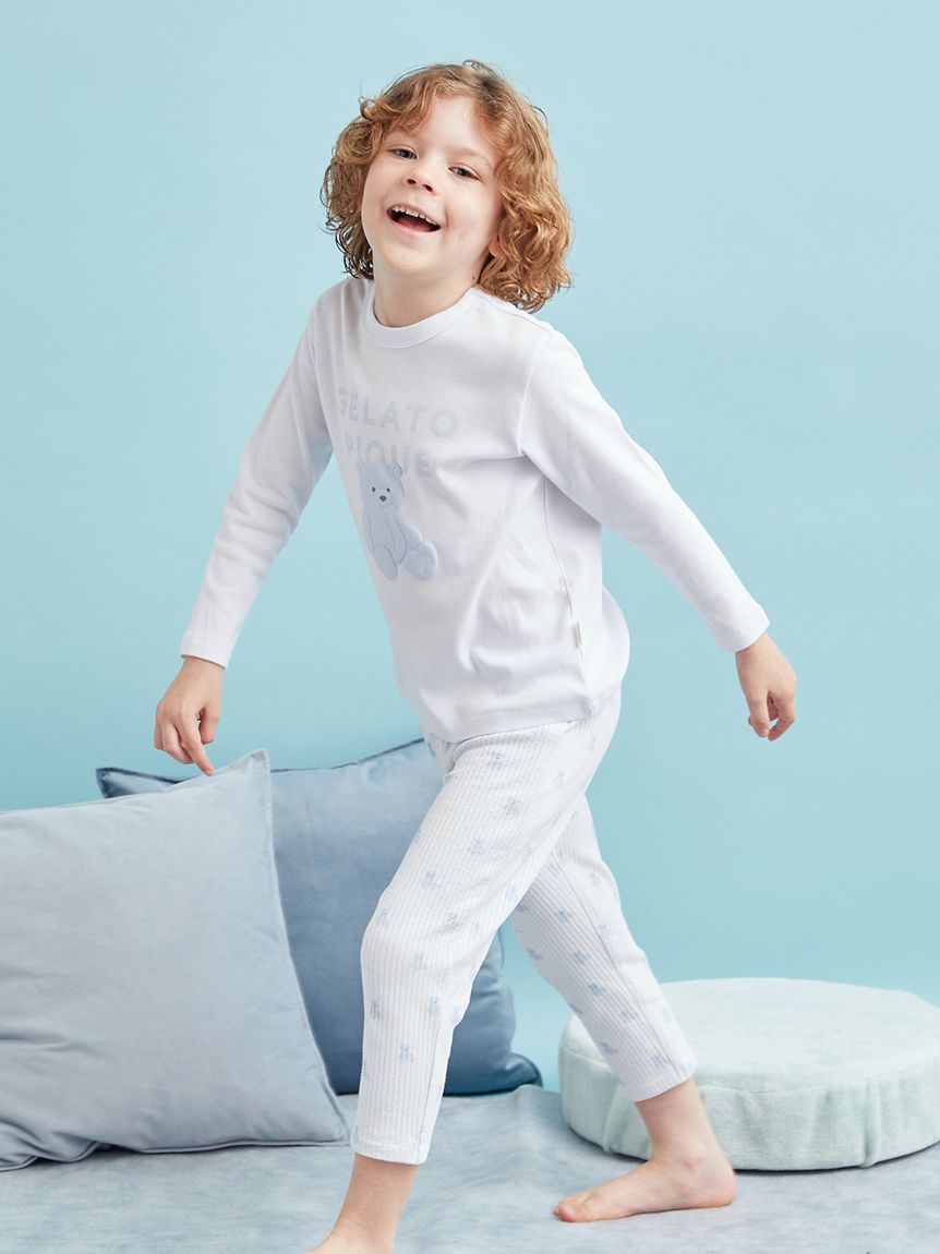 KIDS】ぬいぐるみ柄ワンポイントロンT(カットソー＆Tシャツ