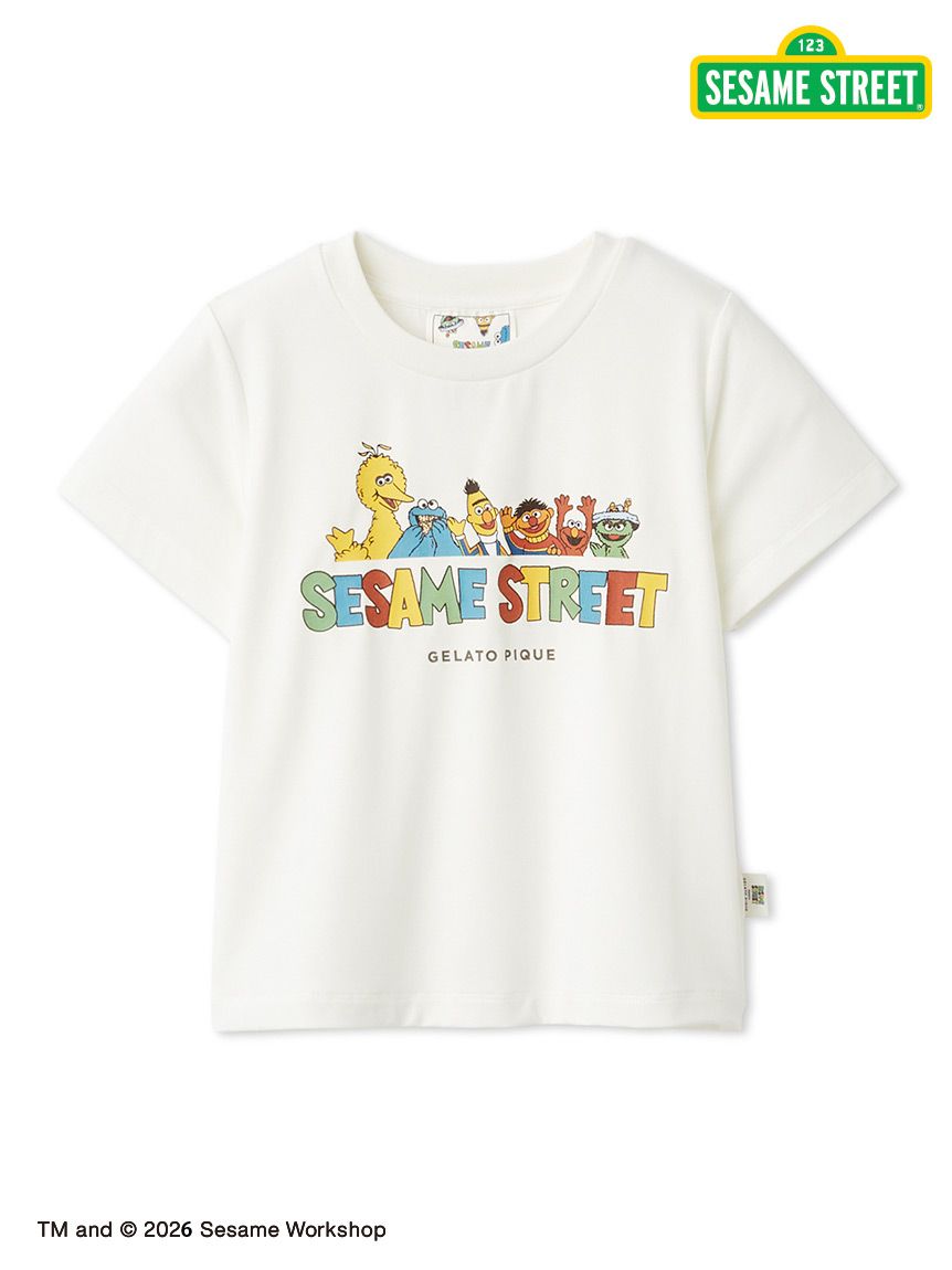 【90-100】 ジェラート ピケ SESAME STREET KIDSモチーフ SESAME STREET】【KIDS】ワンポイントTシャツ(カットソー＆Tシャツ
