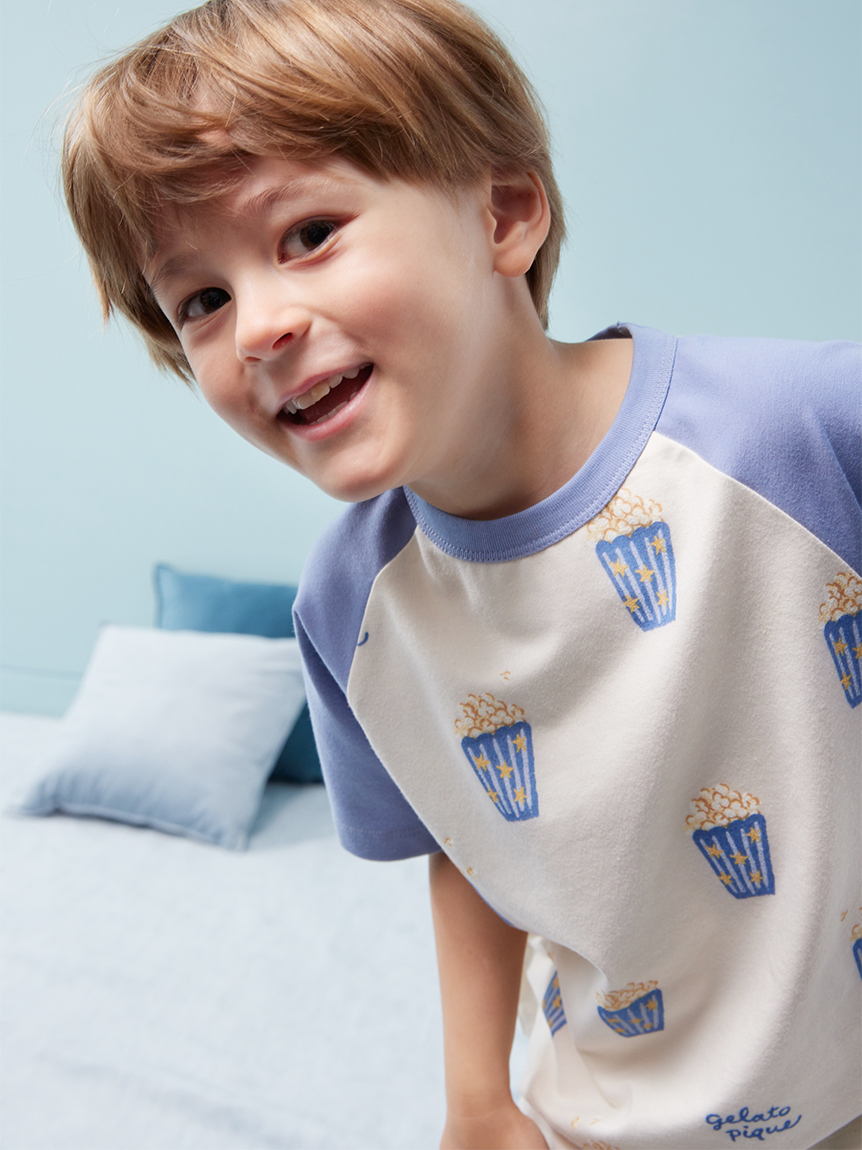 KIDS】ポップコーン柄半袖Tシャツ(カットソー＆Tシャツ)｜ルームウェア