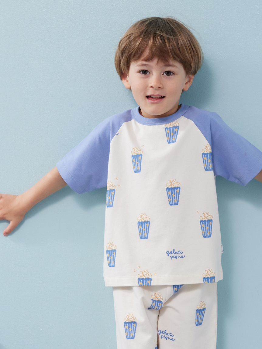 KIDS】ポップコーン柄半袖Tシャツ(カットソー＆Tシャツ)｜ルームウェア