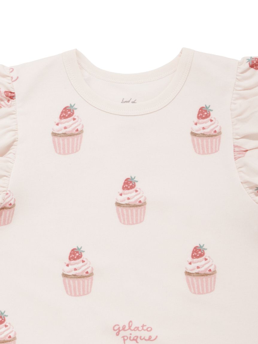 KIDS】カップケーキ柄Tシャツ(カットソー＆Tシャツ)｜ルームウェア