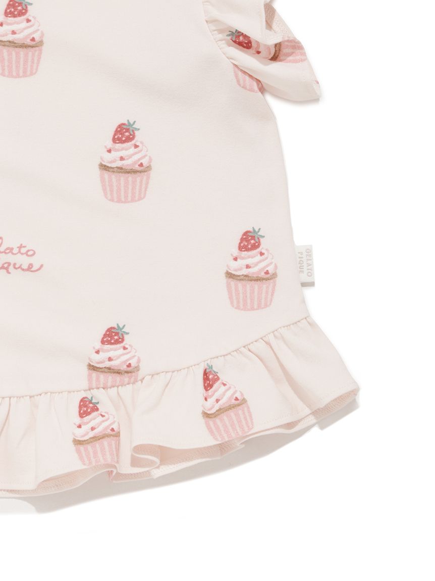 KIDS】カップケーキ柄Tシャツ(カットソー＆Tシャツ)｜ルームウェア