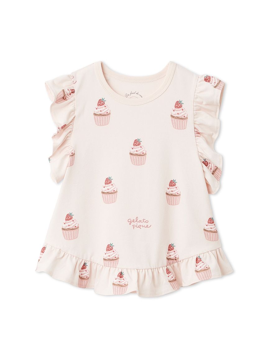 KIDS】カップケーキ柄Tシャツ(カットソー＆Tシャツ)｜ルームウェア