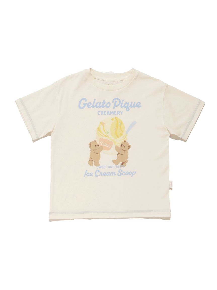 KIDS】【接触冷感】アイスクリームベアワンポイントTシャツ(カットソー