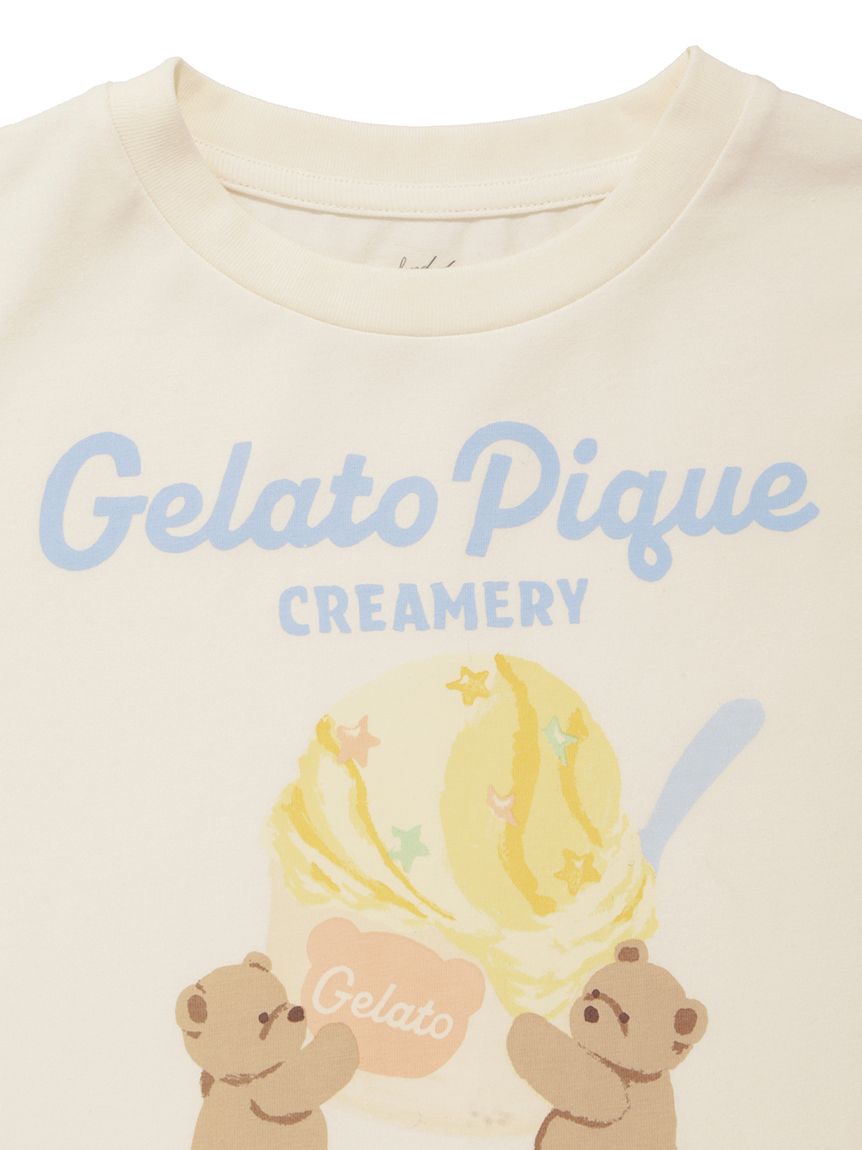 KIDS】【接触冷感】アイスクリームベアワンポイントTシャツ(カットソー