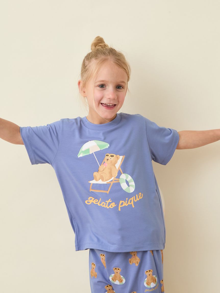 KIDS】【接触冷感】サマーベアワンポイントTシャツ(カットソー＆T