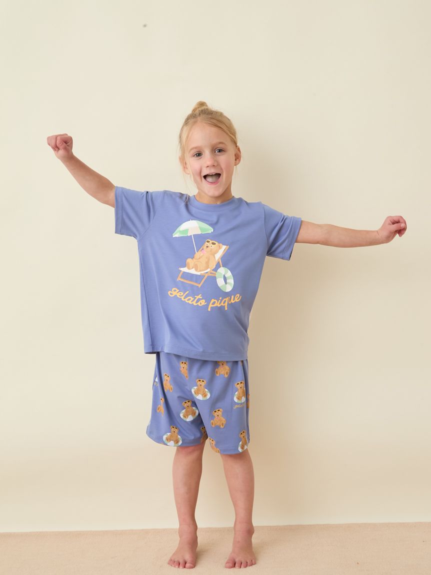 KIDS】【接触冷感】サマーベアワンポイントTシャツ(カットソー＆T