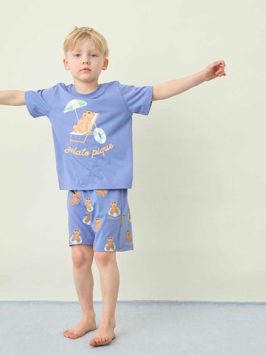 KIDS】【接触冷感】サマーベアワンポイントTシャツ(カットソー＆T