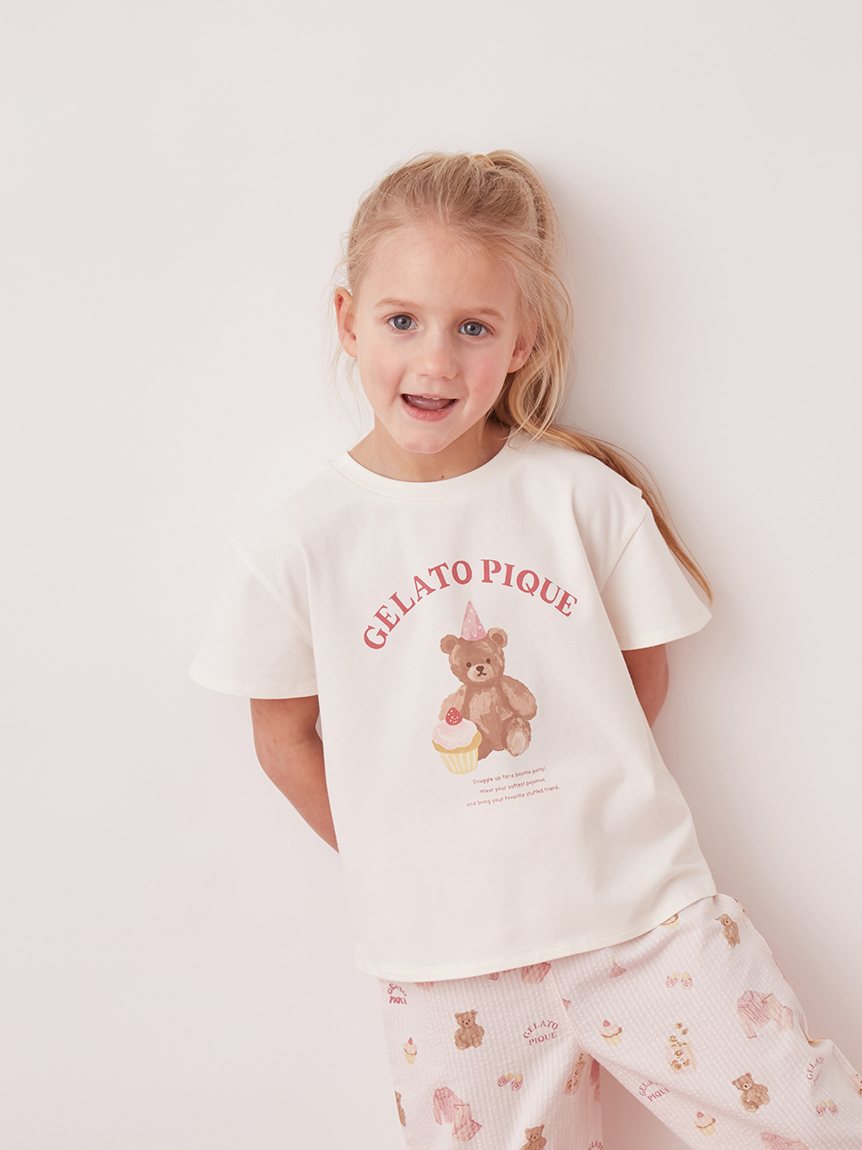 KIDS】パジャマパーティーワンポイントフレアTシャツ(カットソー＆T