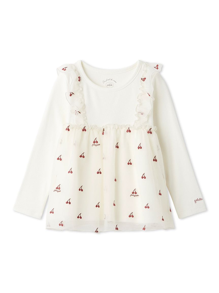 KIDS】チェリー柄チュールプルオーバー(カットソー＆Tシャツ)｜ルーム