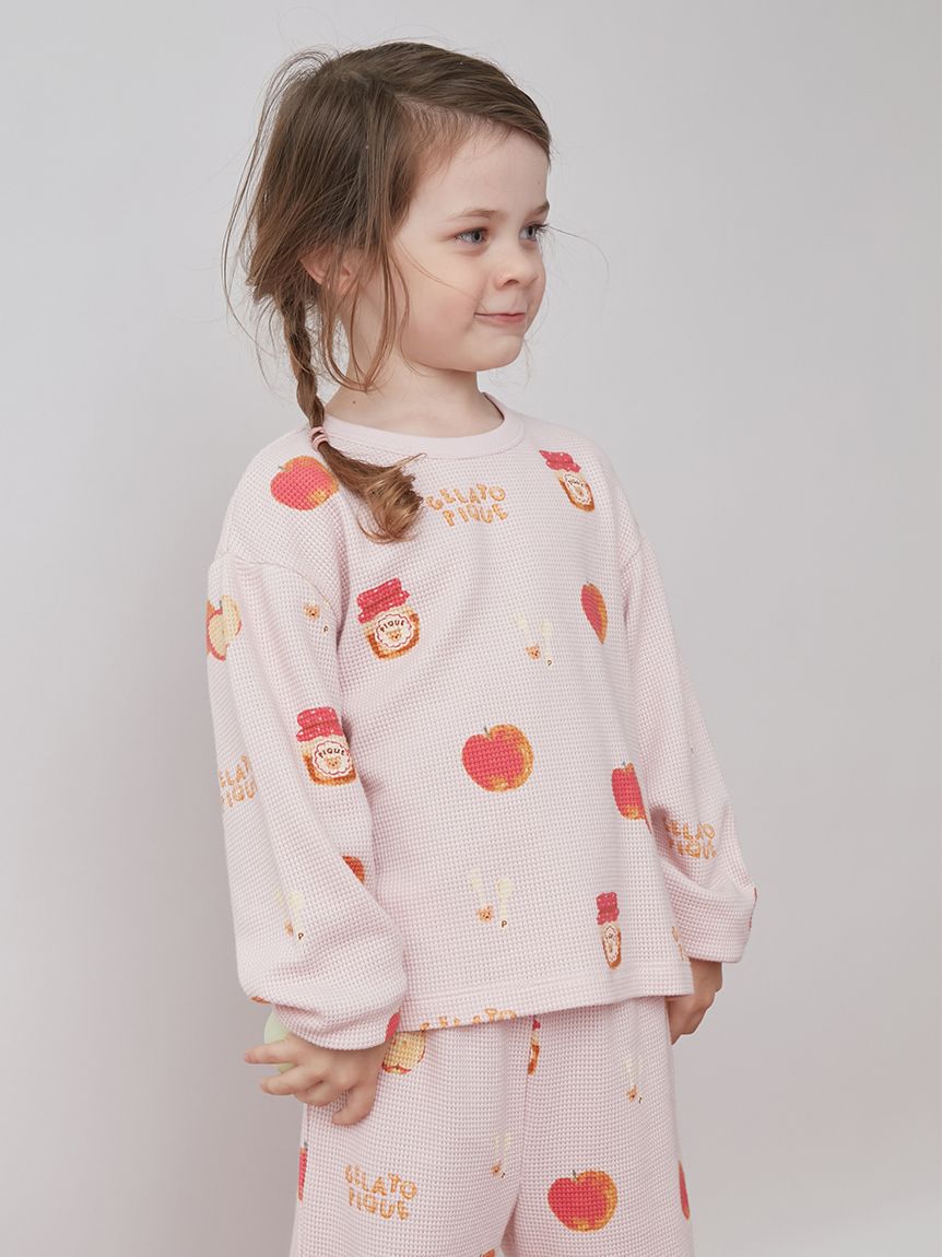 KIDS】リンゴ柄ロンT(カットソー＆Tシャツ)｜ルームウェア・パジャマ
