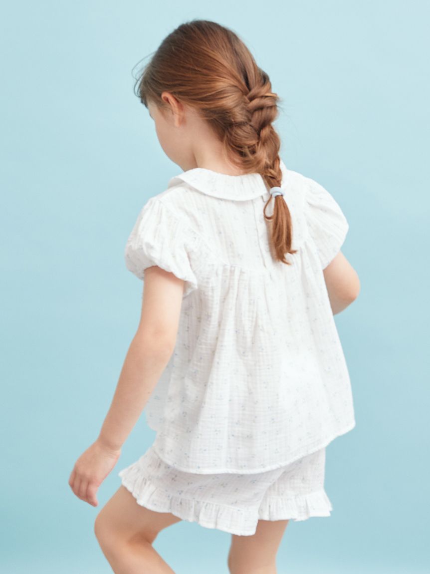 販路限定】【KIDS】リトルフラワー柄ガーゼショートパンツ