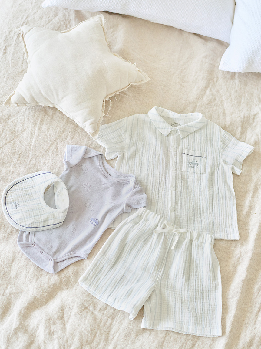 販路限定】【KIDS】ストライプガーゼショートパンツ(ショート