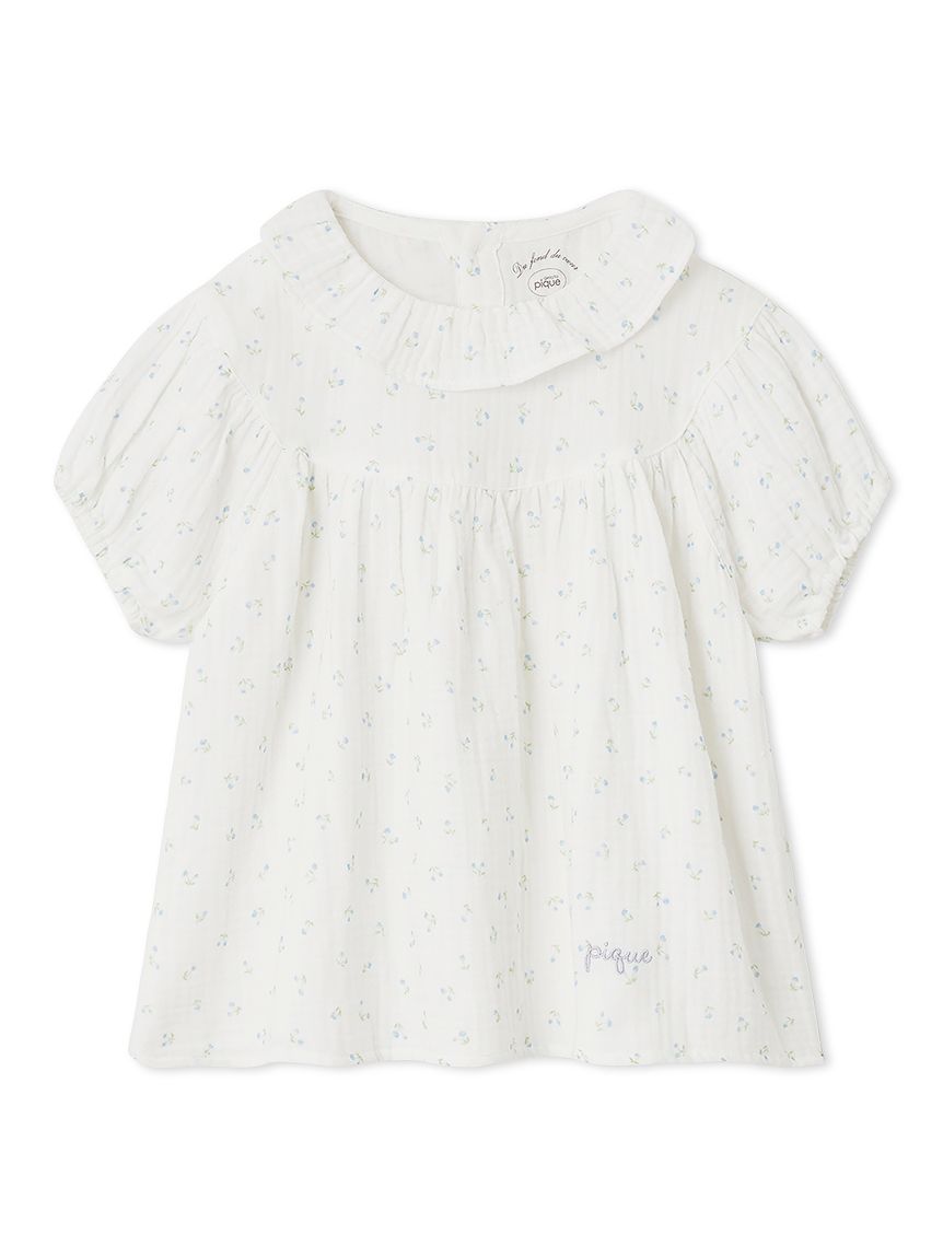 ジェラートピケ gelatopique リトルフラワー ルームウェア セット 販路限定】【KIDS】リトルフラワー柄ガーゼプルオーバー