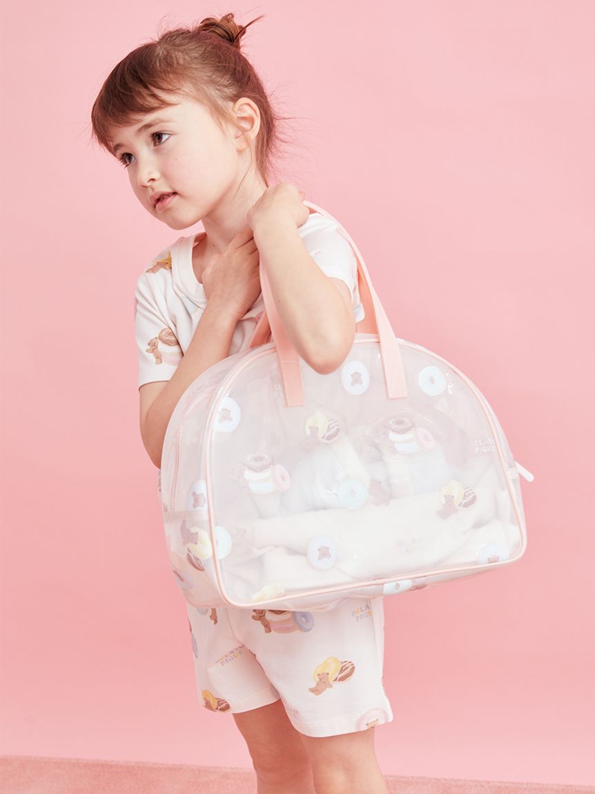 ジェラートピケ ドーナツベア柄PVCプールバッグ(ピンク) KIDS】ドーナツベア柄PVCプールバッグ(グッズ)｜ルームウェア