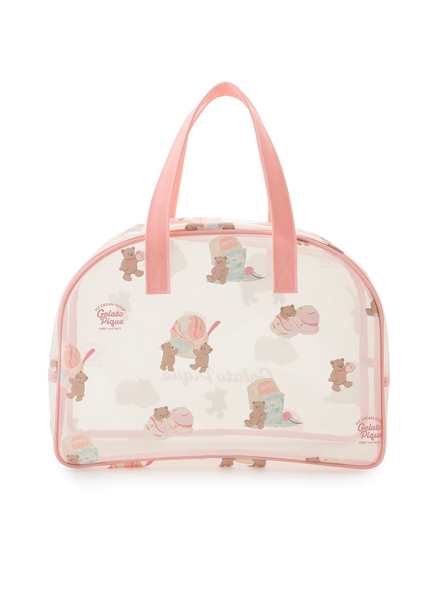 ジェラートピケ ドーナツベア柄PVCプールバッグ(ピンク) KIDS】アイスクリームベア柄PVCプールバッグ(グッズ)｜ルームウェア