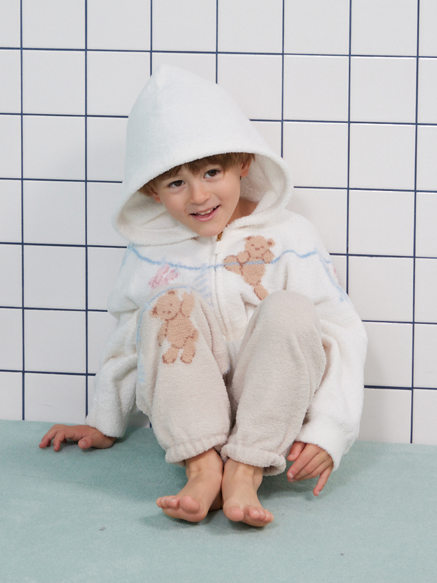 KIDS】エアリーモコウォッシングアニマルジャガードロングパンツ