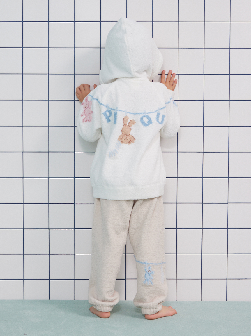 KIDS】エアリーモコウォッシングアニマルジャガードロングパンツ