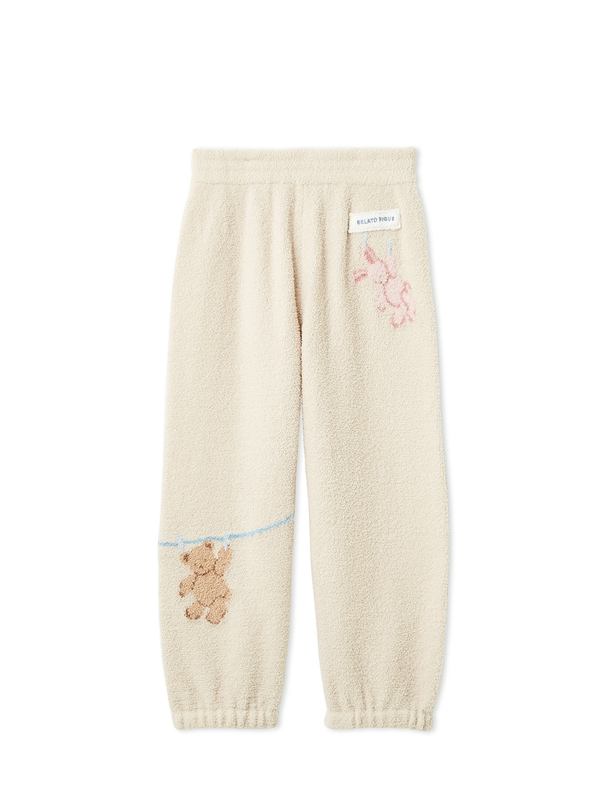 KIDS】エアリーモコウォッシングアニマルジャガードロングパンツ