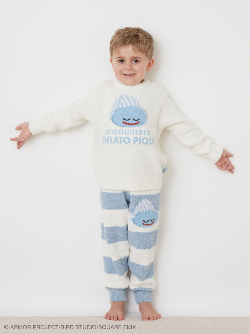 【新品】ドラクエ×ジェラピケ　ベビモコプルオーバー&ボーダーロングパンツセット ドラゴンクエスト】【メンズ】ベビモコプルオーバー&ボーダー