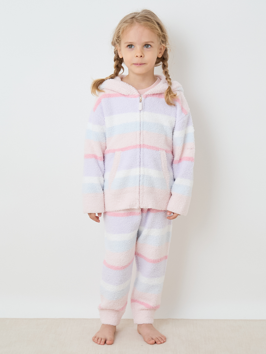 KIDS】ベビモコカラフルボーダーパーカ(パーカ)｜ルームウェア