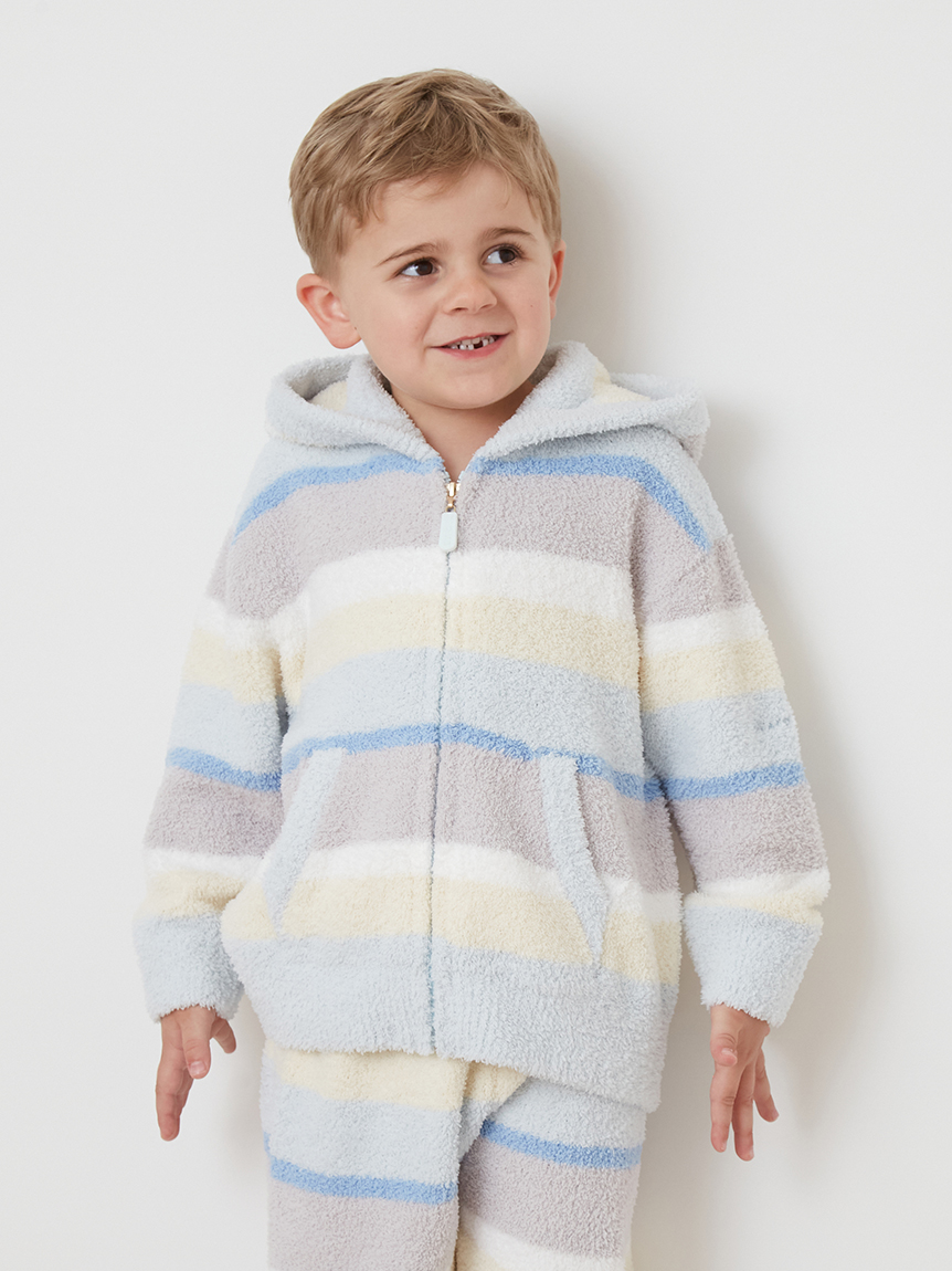 KIDS】ベビモコカラフルボーダーパーカ(パーカ)｜ルームウェア