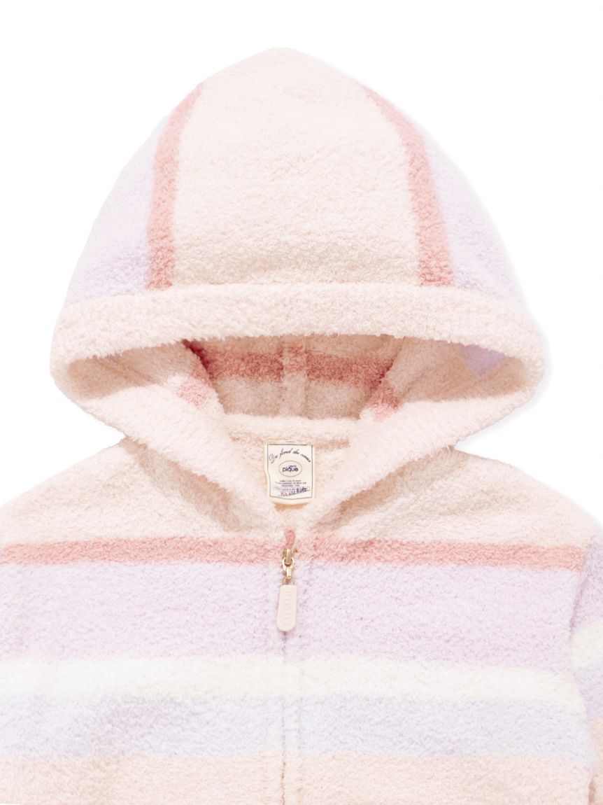 KIDS】ベビモコカラフルボーダーパーカ(パーカ)｜ルームウェア