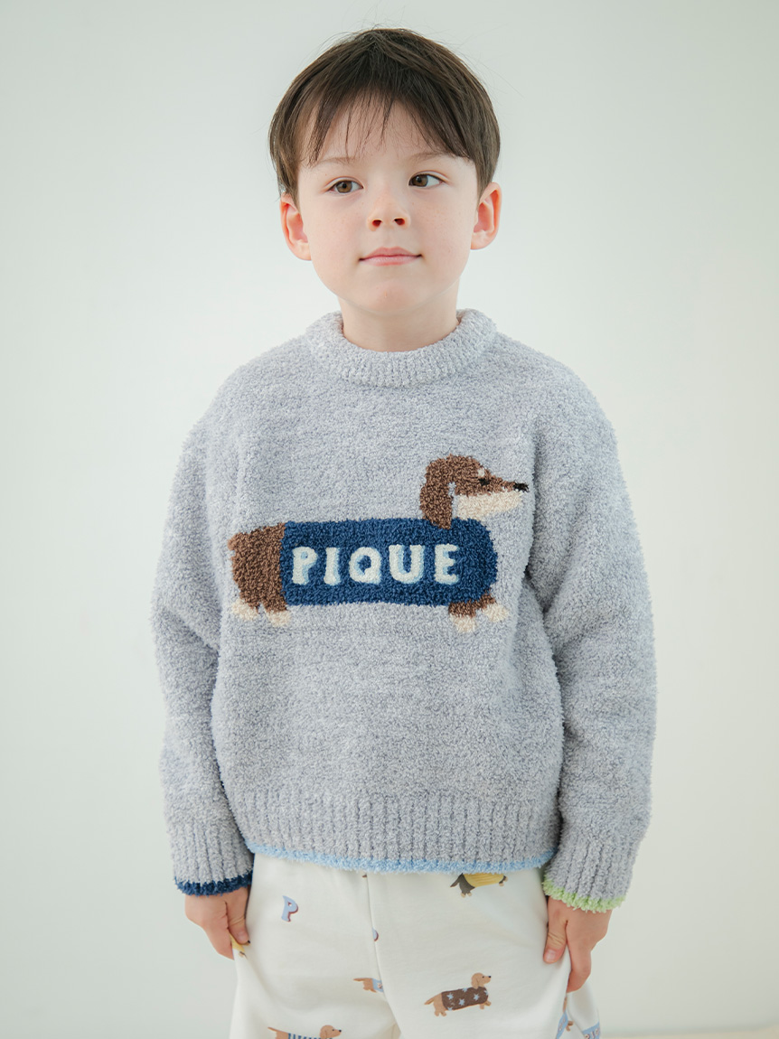 KIDS】ベビモコダックスフンドジャガードプルオーバー(ニットプル