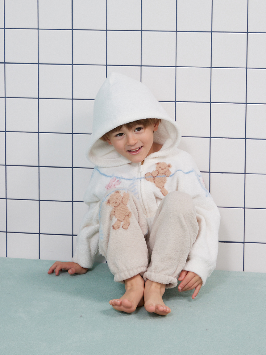 KIDS】エアリーモコウォッシングアニマルジャガードパーカ(パーカ