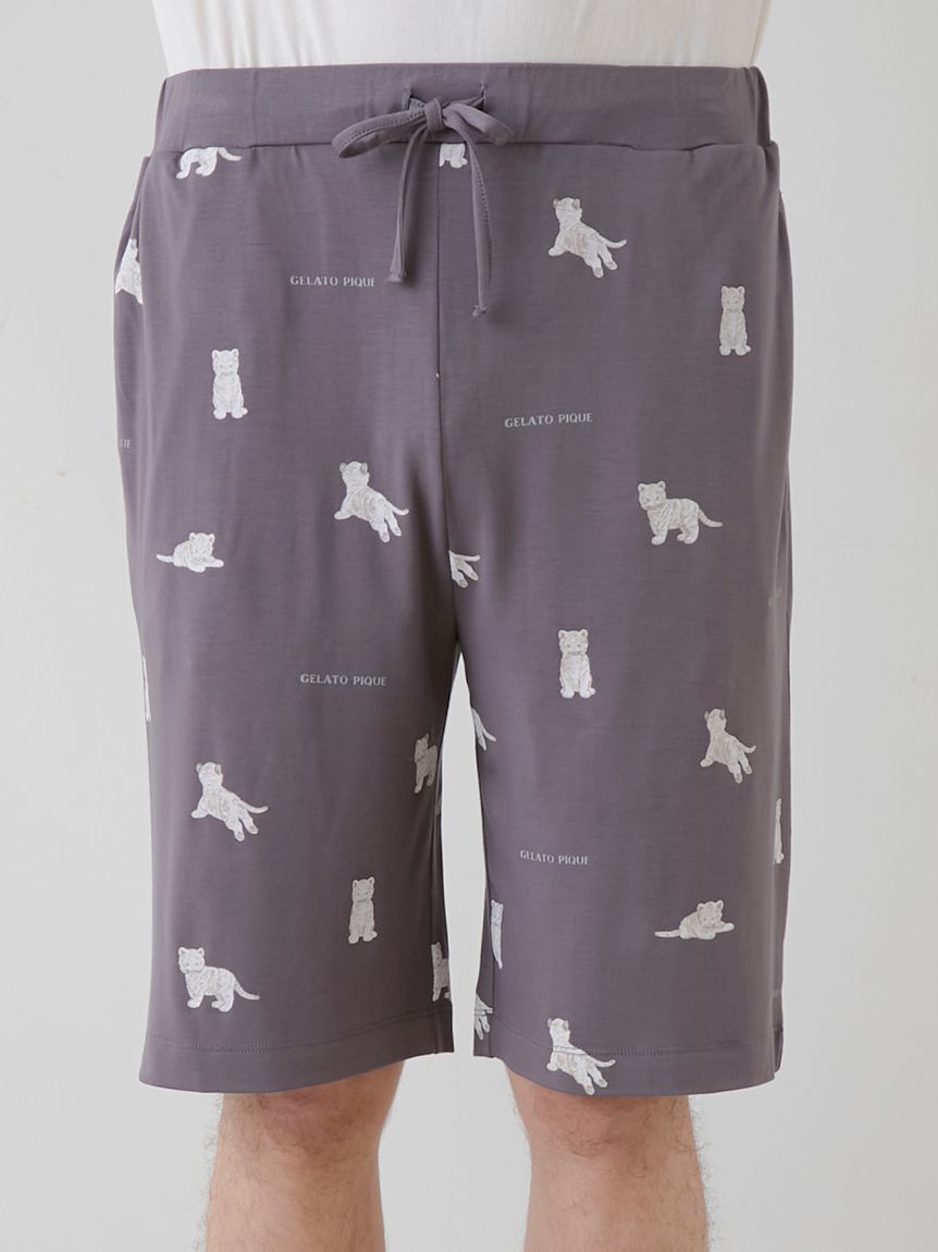【ONLINE限定】【HOMME】ホワイトタイガー柄ハーフパンツ | PMCP251248