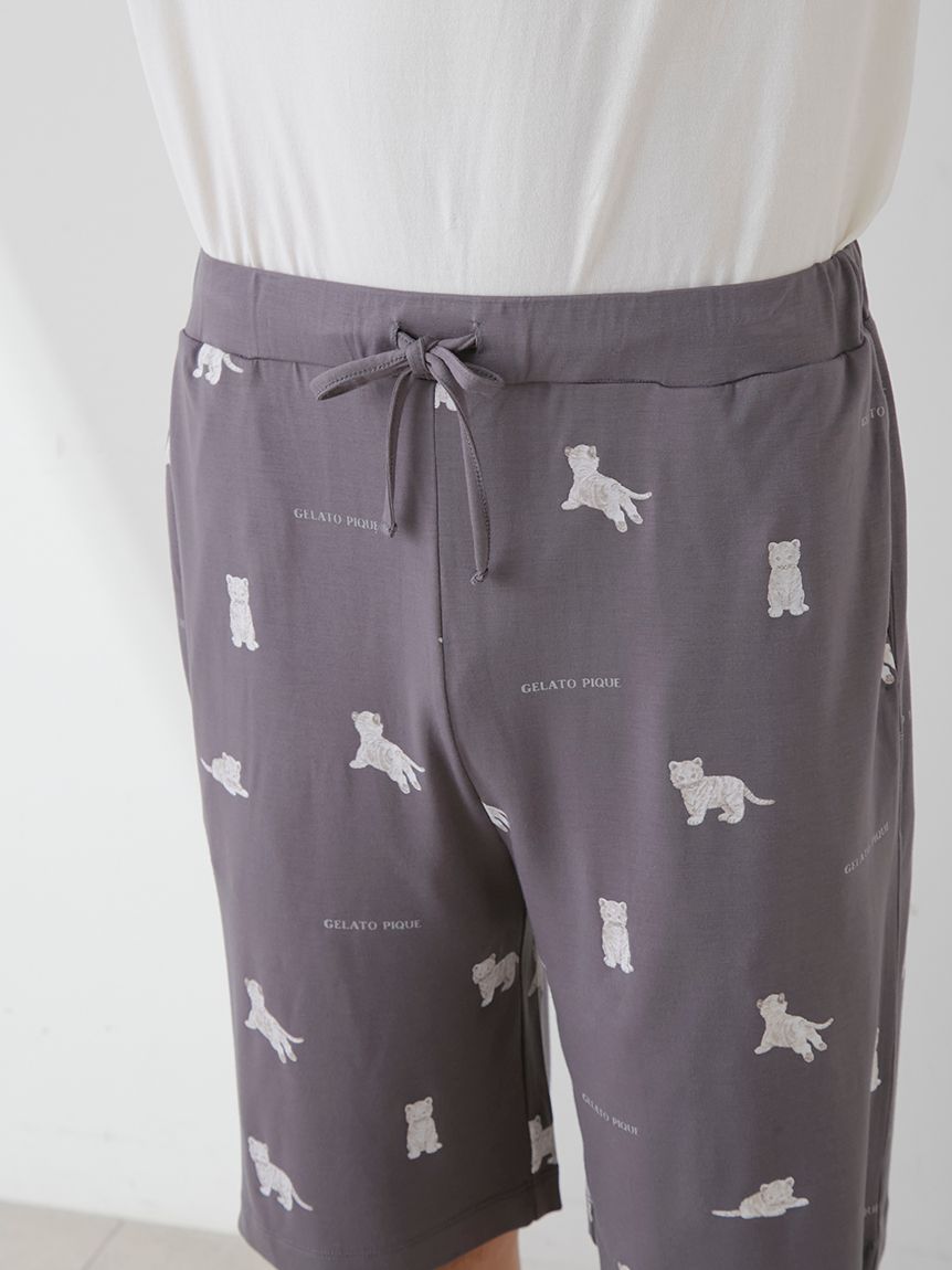 【ONLINE限定】【HOMME】ホワイトタイガー柄ハーフパンツ | PMCP251248