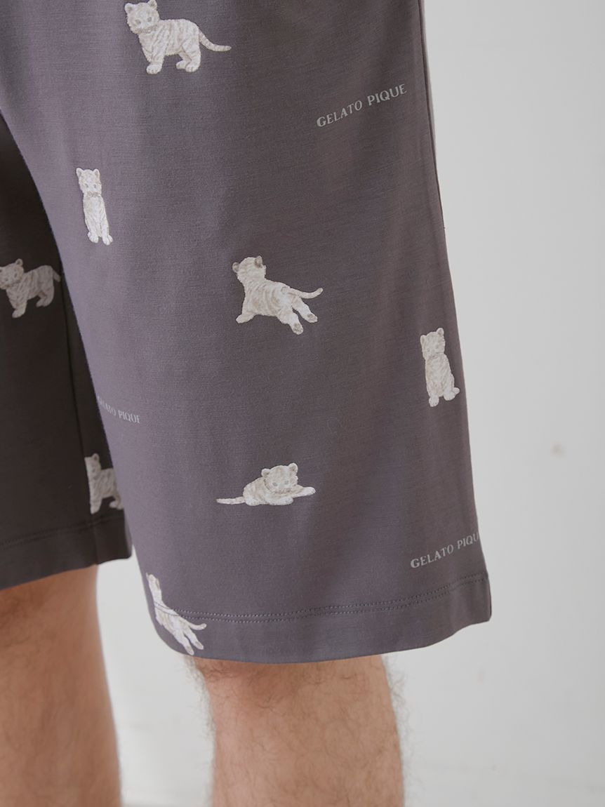 【ONLINE限定】【HOMME】ホワイトタイガー柄ハーフパンツ | PMCP251248