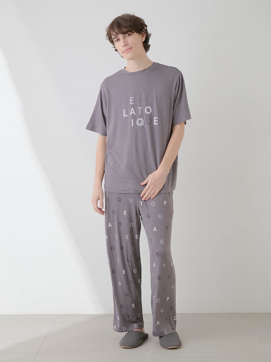 HOMME】レーヨンロゴ柄ロングパンツ(ロングパンツ)|ルーム HOMME】レーヨンロゴ柄ロングパンツ(ロングパンツ)|ルーム