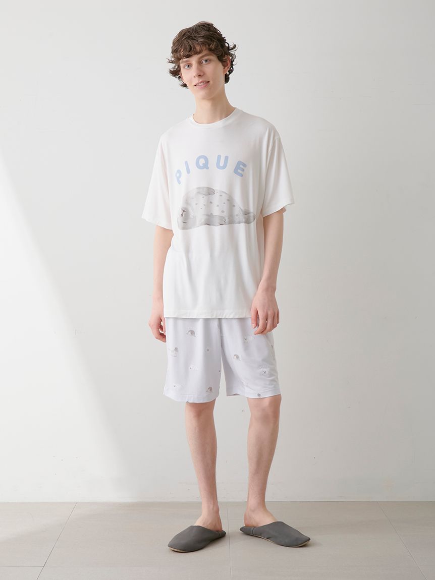 HOMME】【接触冷感】あざらし柄ハーフパンツ(ハーフパンツ