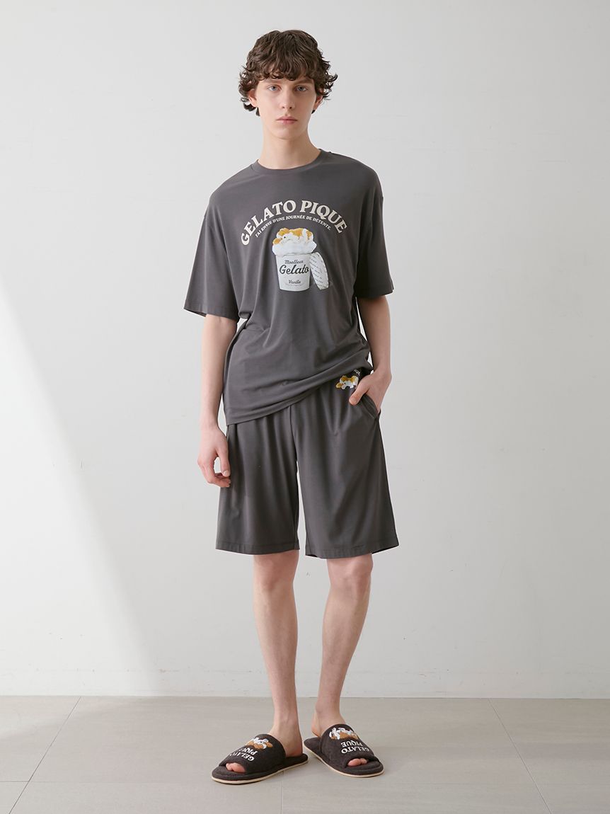 HOMME】【接触冷感】レーヨンスリーピングドッグワンポイント