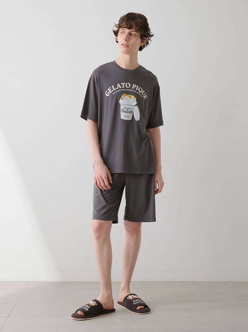 【即日発送】ルームウェア　gelatopiqué 半袖半ズボン セール】【KIDS】【接触冷感】あざらし柄ショートパンツ（ルーム