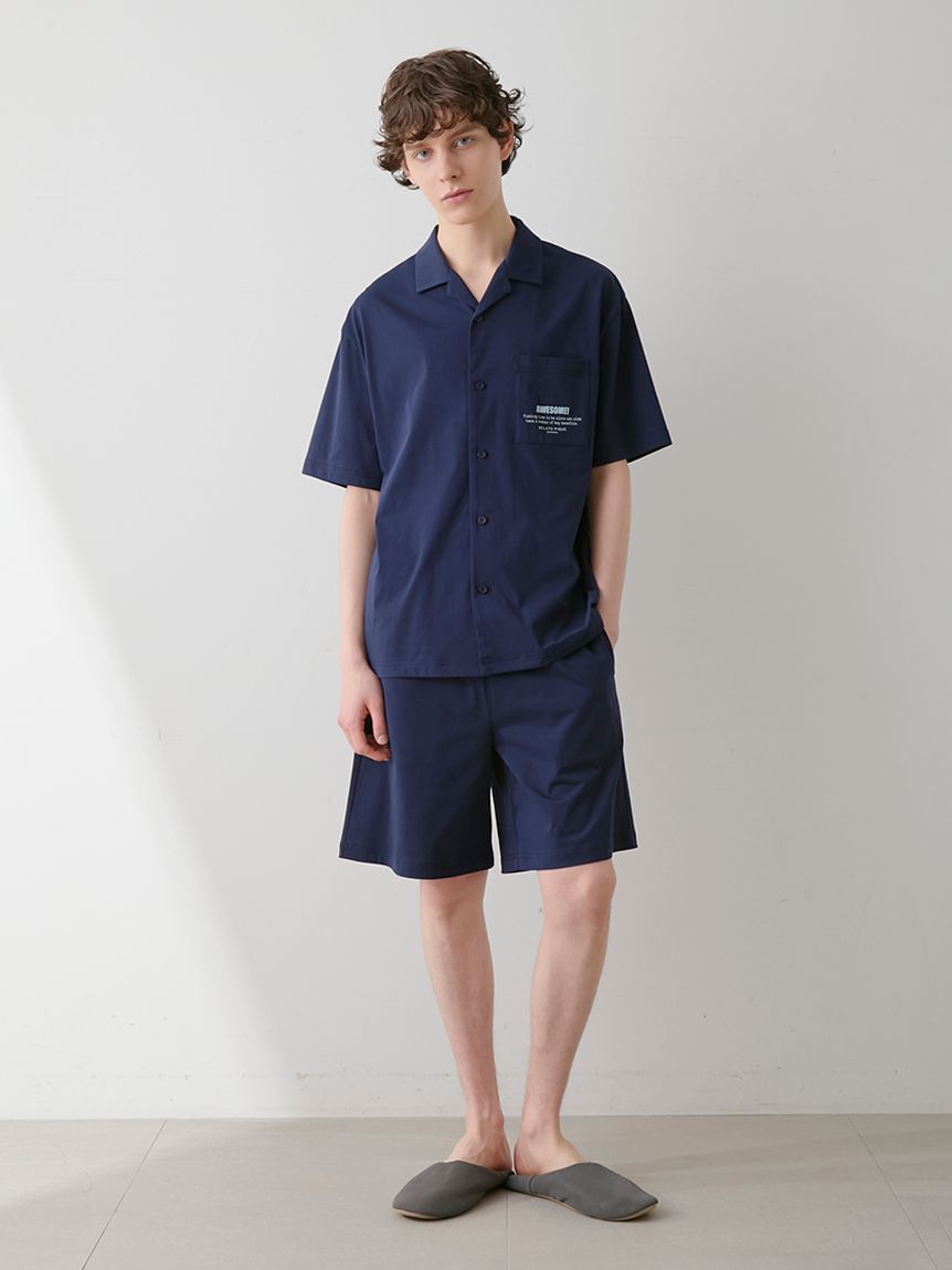 HOMME】【接触冷感】スーピマコットンロゴハーフパンツ(ハーフ