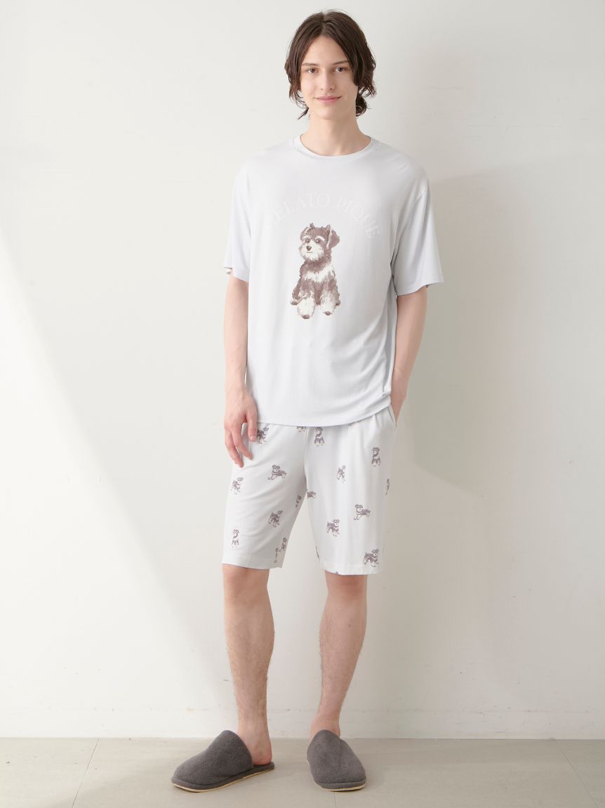 MASH SUMMER WEEK限定】【HOMME】シュナウザー柄ハーフパンツ
